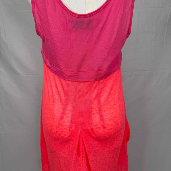 Free People Orange Sleeveless Scoop Neck Dress Two Tone Large Color Block Boho - Picture 6 of 10